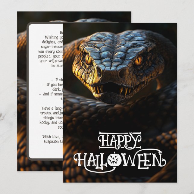 Halloween 🐍"Hiss terical Haunt card Einladung (Vorne/Hinten)