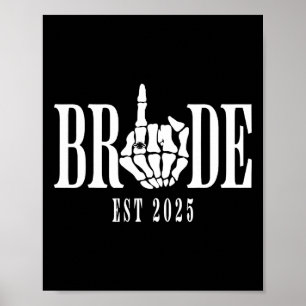 Halloween-Hochzeit Braut Bräutigam Skelett Jungges Poster