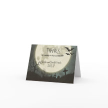 Halloween Hochzeit Dankeschön Karte mit Mond