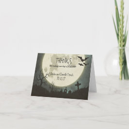 Halloween Hochzeit Dankeschön Karte mit Mond