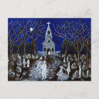 Halloween, Hochzeit, Friedhof, Geister, Postkarte