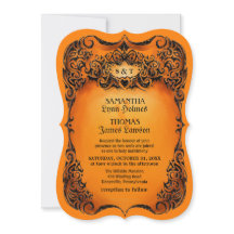 Halloween-Hochzeit laden - Orange - schwarze