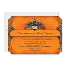 Halloween-Hochzeit laden - orange u. schwarze