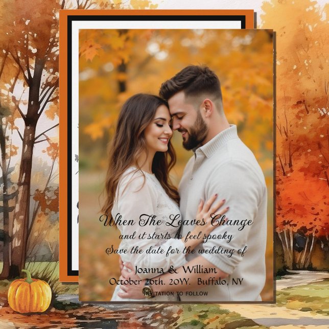 Halloween Hochzeit mit Foto Save the Date (Von Creator hochgeladen)