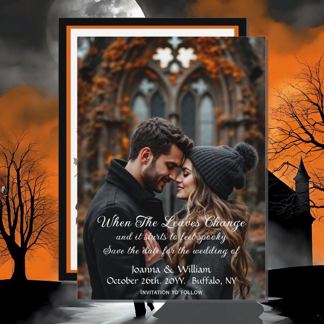 Halloween Hochzeit mit Foto Save the Date (Von Creator hochgeladen)