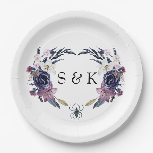 Halloween Hochzeit Pappteller (Vorderseite)