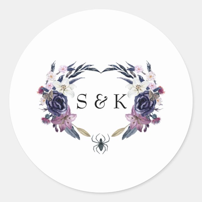 Halloween Hochzeit Runder Aufkleber (Vorderseite)