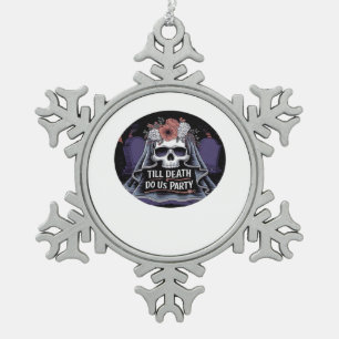 Halloween-Hochzeit Spukhochzeit Halloween-Party T Schneeflocken Zinn-Ornament