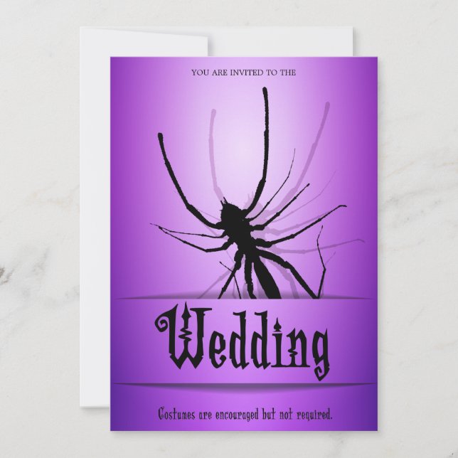 Halloween Hochzeitseinladungen Lila Spider Einladung (Vorderseite)