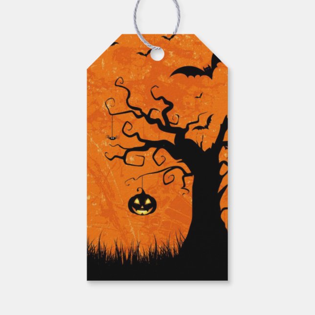 Halloween Hochzeitspersonalize Text Danke 10 Geschenkanhänger (Rückseite)
