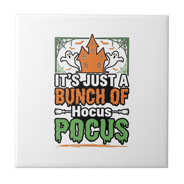 Halloween Hocus Pocus Zitat Vektor Design_1 Fliese (Vorderseite)