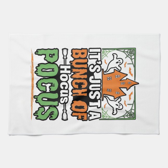 Halloween Hocus Pocus Zitat Vektor Design_1 Geschirrtuch (Horizontal)
