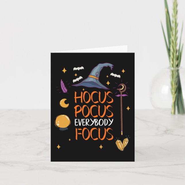 Halloween Hocuss Pocus Everybody Focus Spaß Lehrer Karte (Vorderseite)
