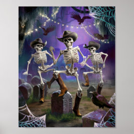 Halloween-Hoedown-Herbst, Skelettschau Poster