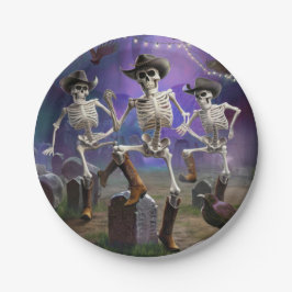 Halloween Hoedown, Line Dancing Skelette Pappteller