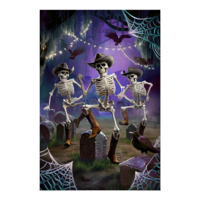 Halloween Hoedown, Line Dancing Skelette Poster (Vorderseite)