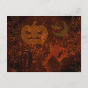 Halloween-Höhepunkte auf dem unheimlichen Hintergr Postkarte