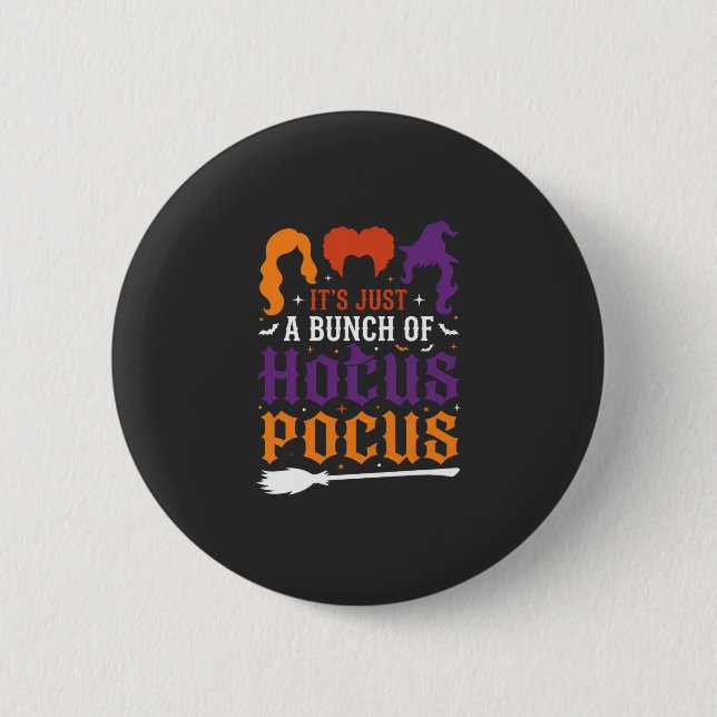 Halloween Hokuspokus Hexen-Typografie Vektor Button (Vorderseite)