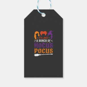 Halloween Hokuspokus Hexen-Typografie Vektor Geschenkanhänger