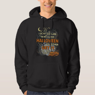 Halloween Holen Sie es Gruselig Baum Kürbisse Fled Hoodie