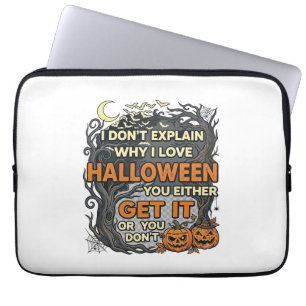 Halloween Holen Sie es Gruselig Baum Kürbisse Fled Laptopschutzhülle