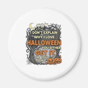 Halloween Holen Sie es Gruselig Baum Kürbisse Fled Magnet