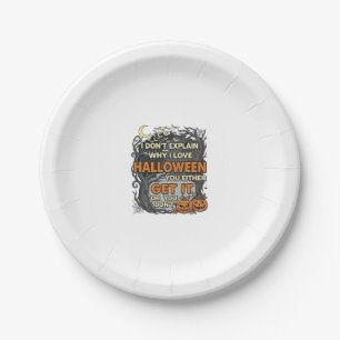 Halloween Holen Sie es Gruselig Baum Kürbisse Fled Pappteller