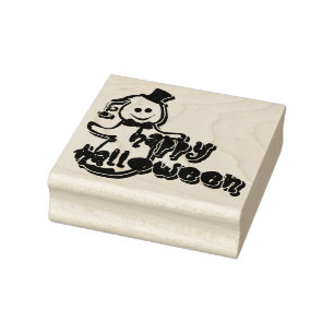 Halloween Holzkunst Briefmarke/Geist Gummistempel