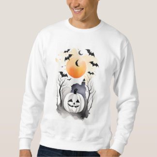 Halloween-Hoody mit Kürbis und Fledermäusen Sweatshirt