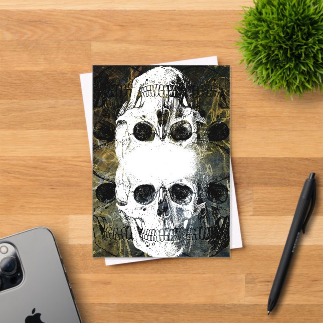 Halloween Horror - 3 Skulls Graffiti Burst Acryleinladungen (Insitu (Einladungskarte))