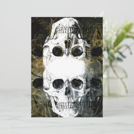 Halloween Horror - 3 Skulls Graffiti Burst Einladung