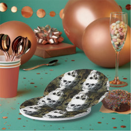 Halloween Horror - 3 Skulls Graffiti Burst Pappteller