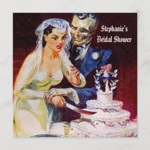 Halloween-Horror-Braut-u. Schicksals-Brautparty Einladung