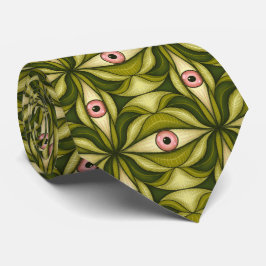 Halloween Horror Eye Muster Green Creepy Goth Krawatte