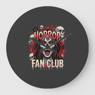 Halloween-Horror-Fan-Club-Vampir-Schädel Große Wanduhr