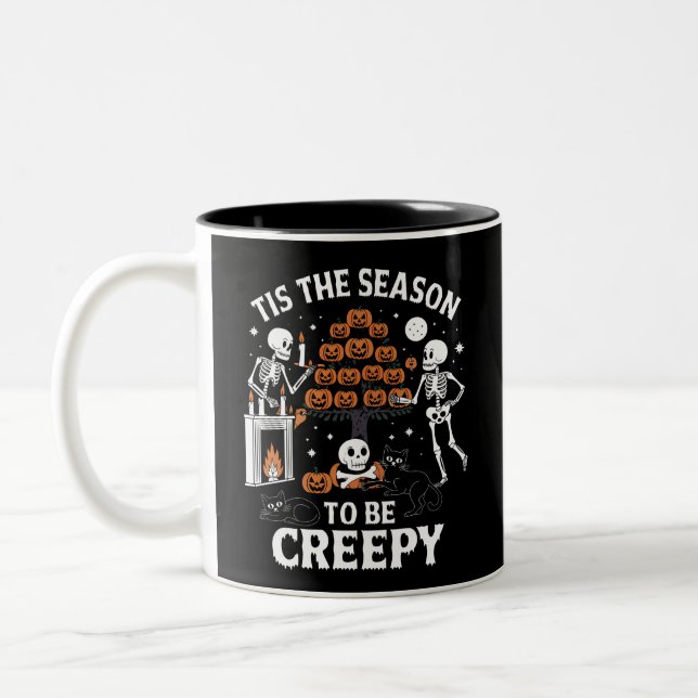 Halloween-Horror ist die Jahreszeit gruselig Zweifarbige Tasse (Links)