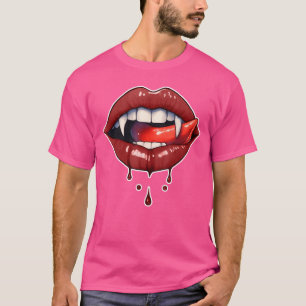 Halloween-Horror-Kostüm blutige Zähne Vampir Fangz T-Shirt