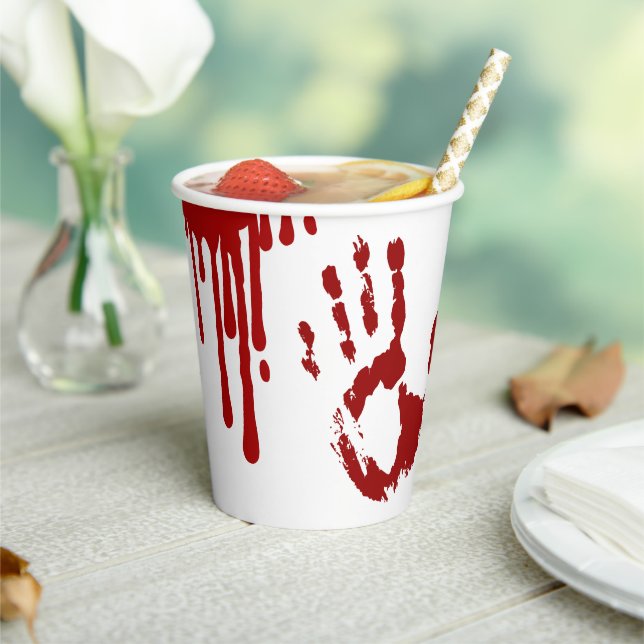 Halloween Horror Movie Bloody Handprints Pappbecher (In Situ)