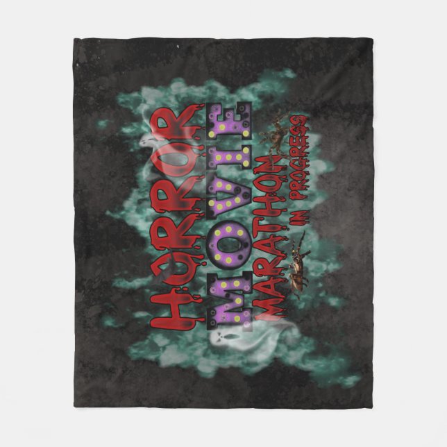 Halloween Horror Movie Marathon In Progress Fleecedecke (Vorderseite)
