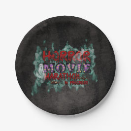 Halloween Horror Movie Marathon läuft Pappteller