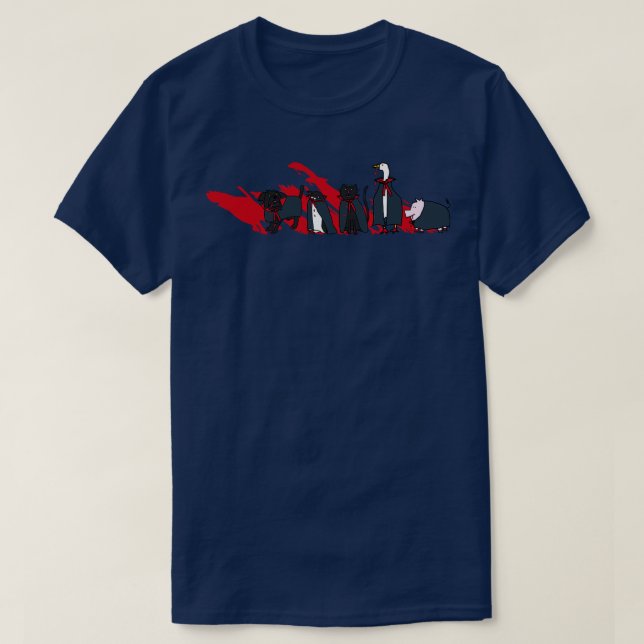 Halloween Horror Niedlich Vampire Tiere T-Shirt (Design vorne)