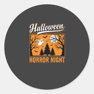 Halloween Horror Night Retro-Geisterwald Runder Aufkleber
