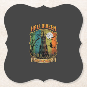 Halloween Horror Night Spukhaus Hexe Vollmond Untersetzer
