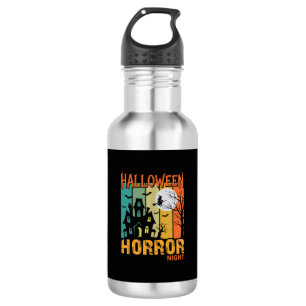 Halloween Horror Night Spukhaus Vektor_1 Edelstahlflasche