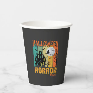Halloween Horror Night Spukhaus Vektor_1 Pappbecher