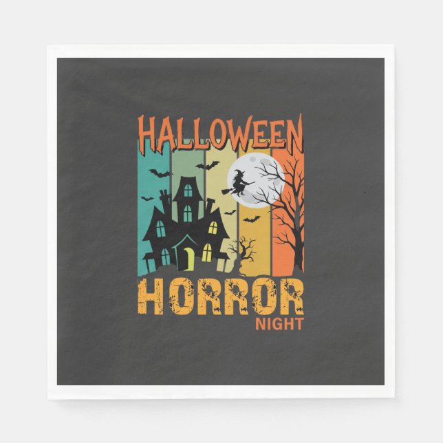 Halloween Horror Night Spukhaus Vektor_1 Serviette (Vorderseite)