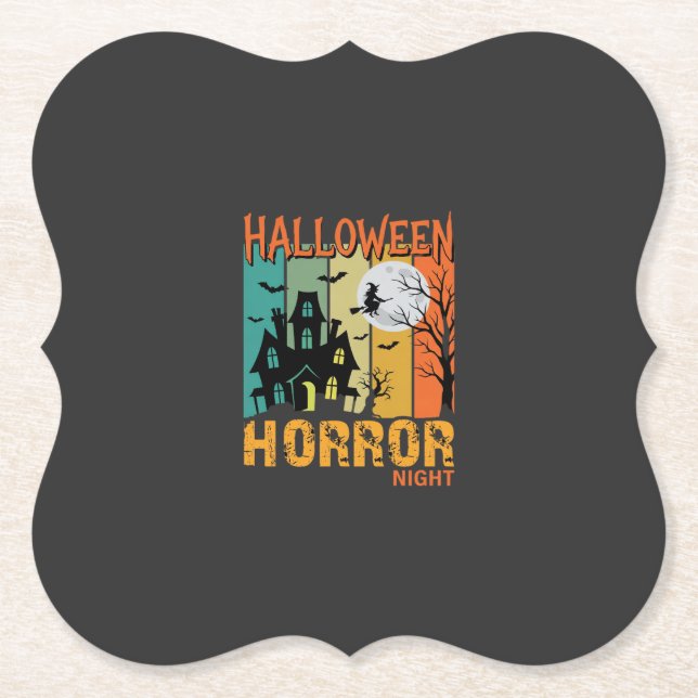 Halloween Horror Night Spukhaus Vektor_1 Untersetzer (Vorderseite)