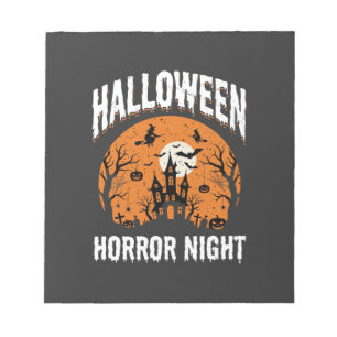 Halloween Horror Night Verlassenes Schloss Vintage Notizblock