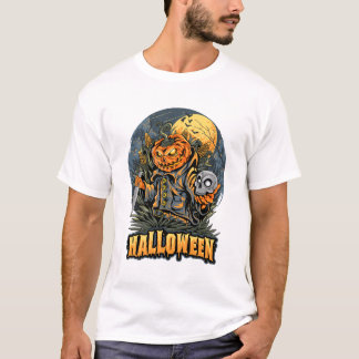 Halloween Horror Pumpkin Graphic T - Shirt