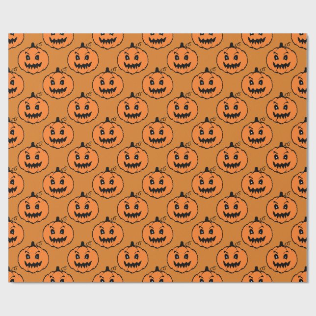 Halloween Horror Pumpkin Pattern Geschenkpapier (Flach)
